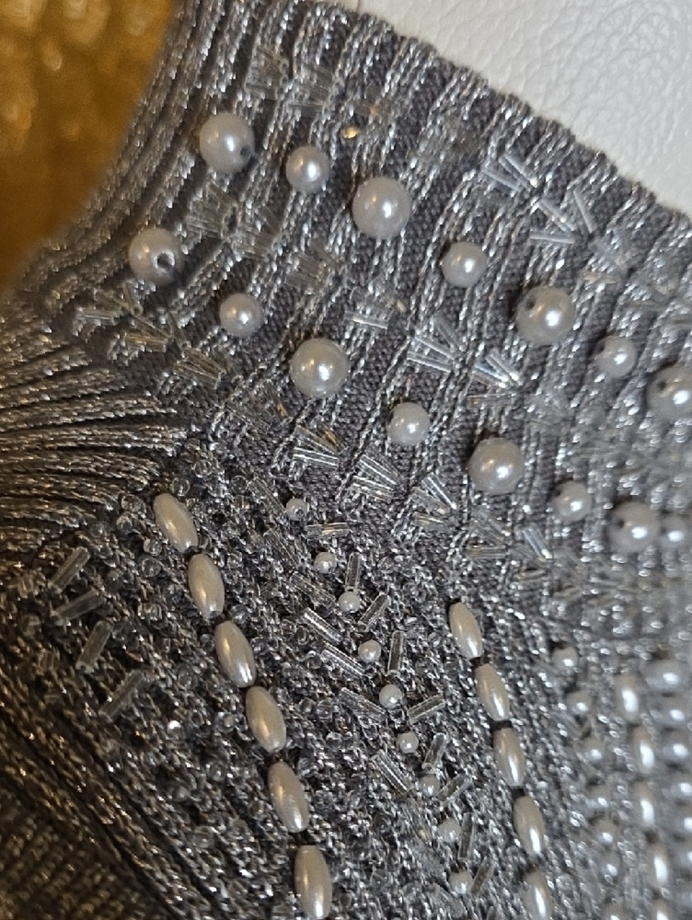 Cache Metallic Ribbed Mock Neck Tank in Silver - Picture 4 of 6